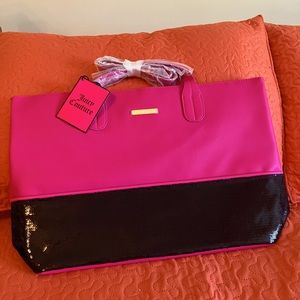 Juicy Couture Tote Hot Pink Black Sequins NWT
